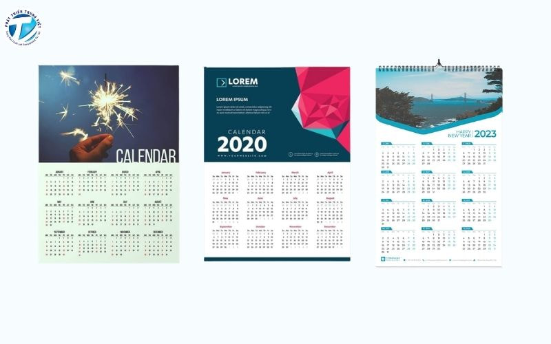 Mẫu tờ lịch treo tường 1 tờ phong cách tối giản